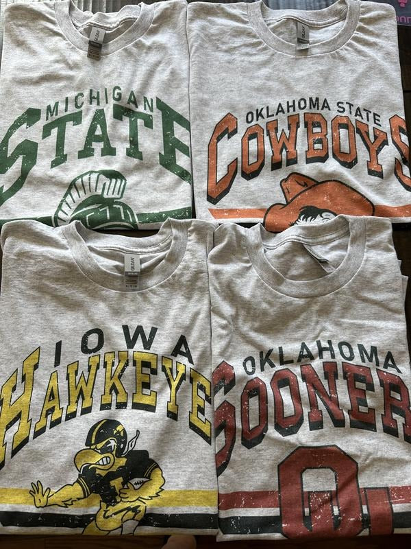 College Varsity T Shirts Gray