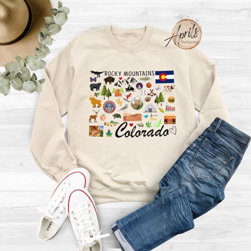 Colorado Sweatshirt, Colorado Hoodie, State Shirt Classic Fashion