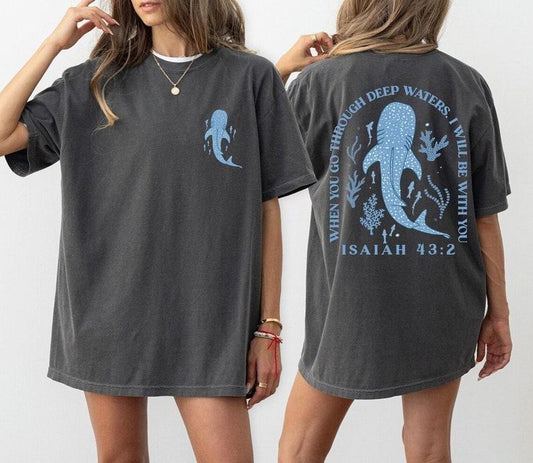 Comfort Colors  Whale Shark T-shirt, Beachy,Shark , Jesus T-shirt, Beachy Tee, Beachy Tee, Summer T-shirt, Christian Ocean Shirt, Coconut Girl Top
