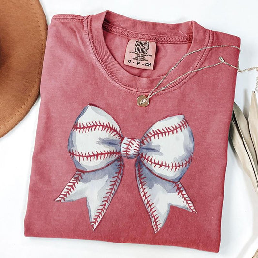 Comfort Colors Baseball Coquette Bow Shirt, Coquette Game Day Tee, Baseball Mom Shirt, Baseball Fan Shirt, Sport Mom, Unisex T-Shirt