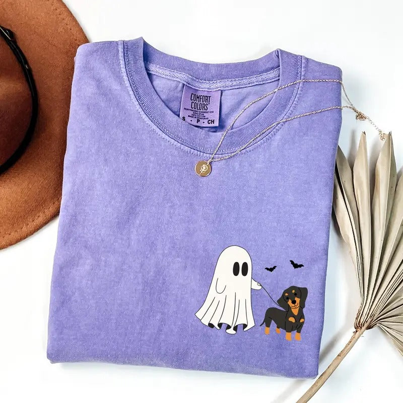 Comfort Colors Dachshund Halloween Shirt, Wiener Dog, Doxie Mom, Dog Mom Crewneck, Dachshund Fall