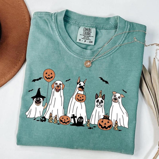 Comfort Colors Dog Halloween Shirt, Witch Dogs Halloween Shirt, Ghost Halloween Shirt, Funny Halloween Party Dogs