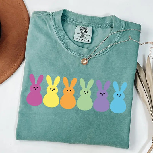Comfort Colors Easter Bunny Peeps Shirt, Cute Easter Gift, Women's Peeps Shirt, Happy Easter Bunny Shirt