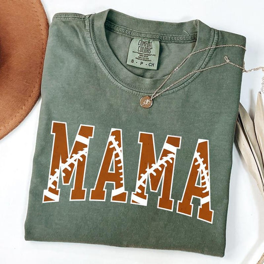 Comfort Colors Football Mama Shirt, Mothers Day Gift For Football Mom, Gift For Football Lover Mom Shirt