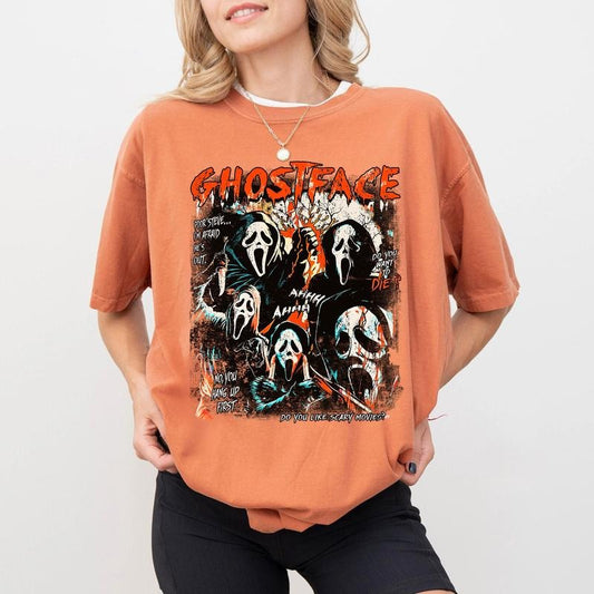 Comfort Colors Ghost Face Halloween Shirt, Ghost Face Lover Shirt, Halloween Ghost Face T-shirt, Spooky Halloween Ghost Tee, Halloween Shirts