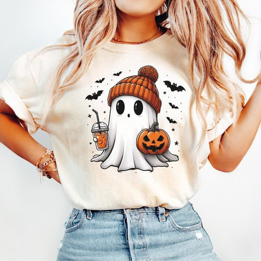 Comfort Colors Halloween Ghost Shirt, Cute Ghost Shirt, Halloween T-Shirt, Cute Fall T Shirt, Spooky Season Tee, Gift For Halloween