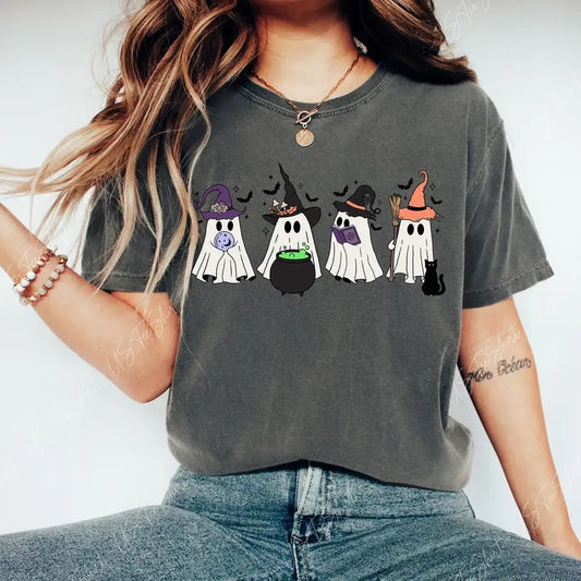 Comfort Colors Halloween Ghost Shirt, Cute Ghost Shirt, Women's Halloween Shirt, Spooky Season Shirt, Halloween Party, Gift For Halloween
