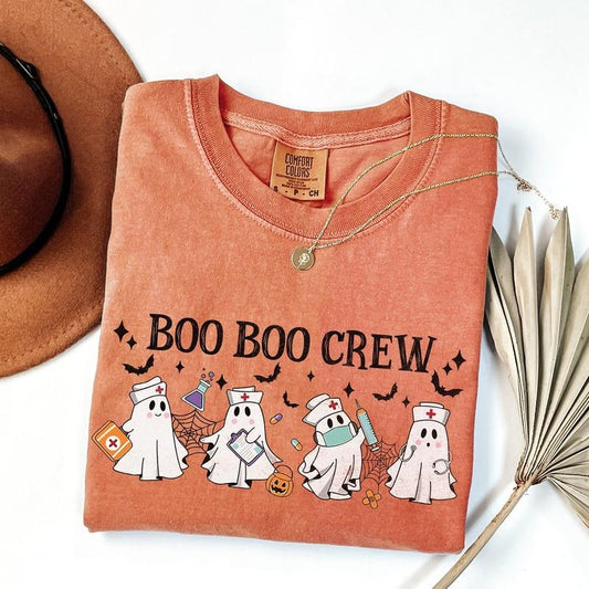 Comfort Colors Halloween Nurse Shirt, Boo Boo Crew, Nurse Gift For Women, Spooky Season Shirt