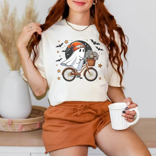 Comfort Colors Halloween Shirt, Cute Halloween Ghost Shirt, Halloween Women's Shirt, Fall Shirt, Halloween Party Shirt,Spooky Season Shirt