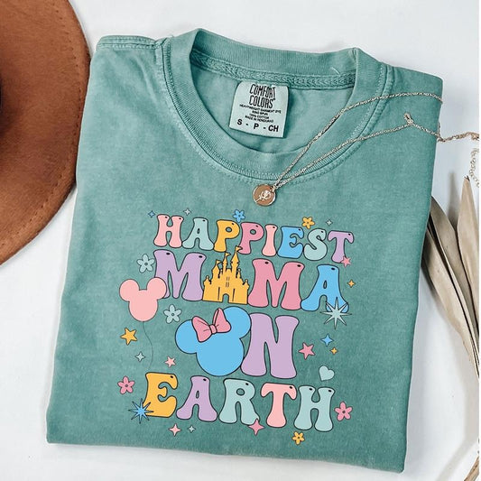 Comfort Colors Happiest Mama On Earth Shirt, Mother's Day Gift, Mama Shirt, Castle Mama Shirt, Gift for Mom