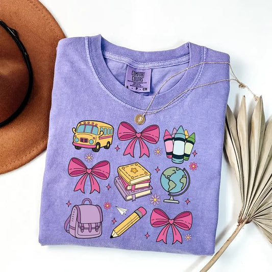 Comfort Colors Happy Back To School Shirt, Cute Teacher Shirt, 1st Day Of School, Teacher Appreciation, Elementary Teacher Gift, New Teacher