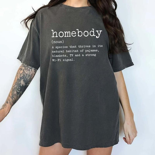 Comfort Colors Homebody Definition Shirt, Funny Homebody T-shirt, Indoorsy Tops, Introvert Gifts, Couch Potato Binge Watching Tee, Casual Womenswear