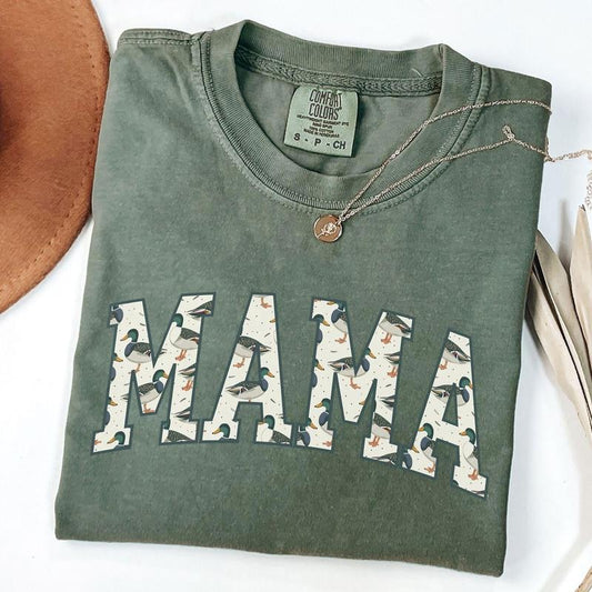 Comfort Colors Hunting Mama Shirt - Duck Hunting Shirt - Mama of Hunters Camo Mama Shirt, Hunting Season Mom Life Shirt