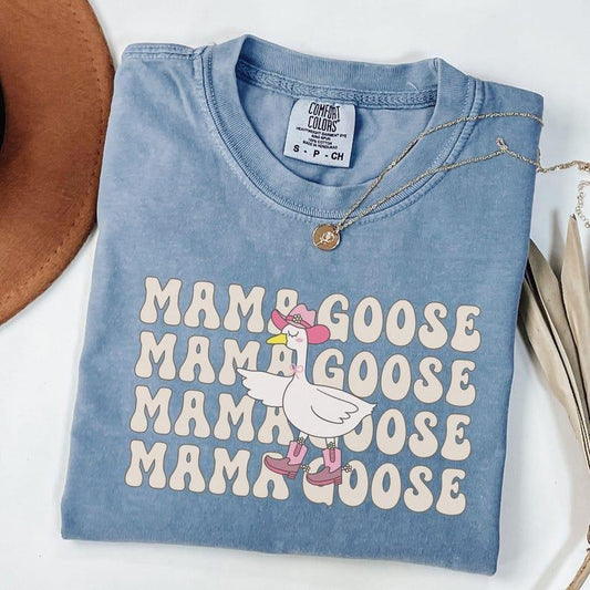 Comfort Colors Mama Goose, Silly Goose Shirt, Goose Lover Tee, Goose Bumps T-shirt, Goose Tees, Goose Floral Tshirt, Goose Pregnancy Announcement Tee