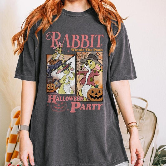 Comfort Colors Rab.bit Halloween Party Shirt, Pooh Halloween Shirt, Fall Shirt, Spooky Season Shirt