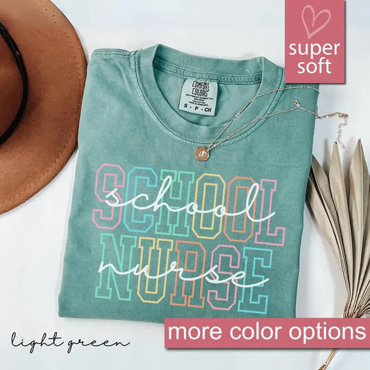 Comfort Colors School Nurse Shirt, Back To School Shirts, School Nurses Gift, RN Gifts, First Day Of School Gift, Nurses Week Shirt