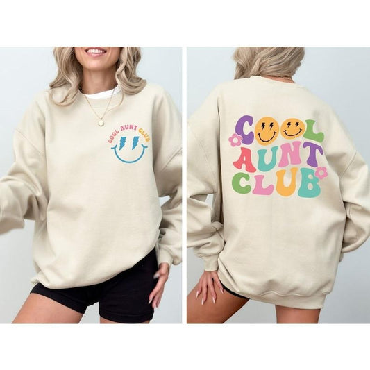 Cool Aunt Club Sweatshirt, Aunt T-shirt, Cool Aunts Club Retro Aunt Graphic Tee, Gift For Aunt, Funny Aunt Sweatshirt, Auntie  T-shirt, sweater and Hoodie 2 sides