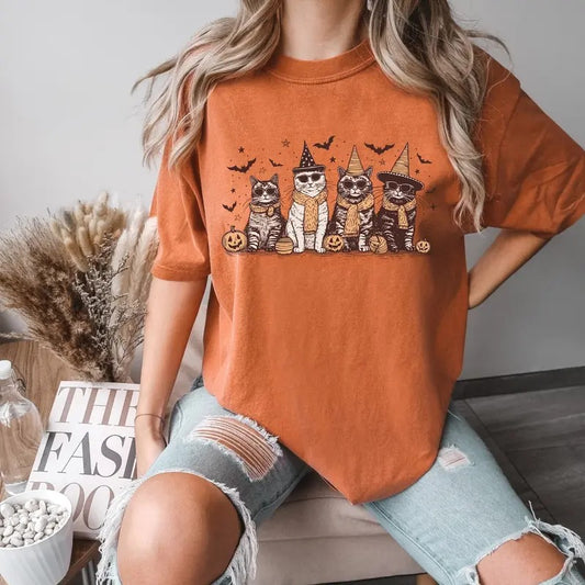 Cool Halloween Cats Shirt, Halloween T-Shirt, Funny Halloween Shirt, Gift for Daughter, Gift for Her