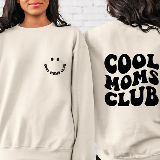 Cool Moms Club Sweatshirt Gift For Mothers Cool Shirts Front And Back Graphicsmama Sweatshirtnew Mom Giftmothers Day Shirt TK43GN