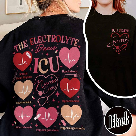 Custom Valentine Nurse Sweatshirt, Custom ICU Nurse Sweatshirt Valentines Day, Nurse Squad Valentine Sweatshirt, ICU Nurse Crew, Nurse Valentines Day Sweatshirt