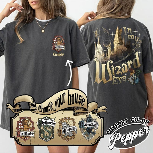 Custom Wizard Houses Shirt, Wizard School House, Wizard House Shirt, HP Shirt, Fantasy Wizard Shirt, in My Wizard Era Shirt, Wizard Era