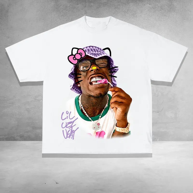 Cute L U.zii Kitty Pink Tee – Must-Have Vintage Look