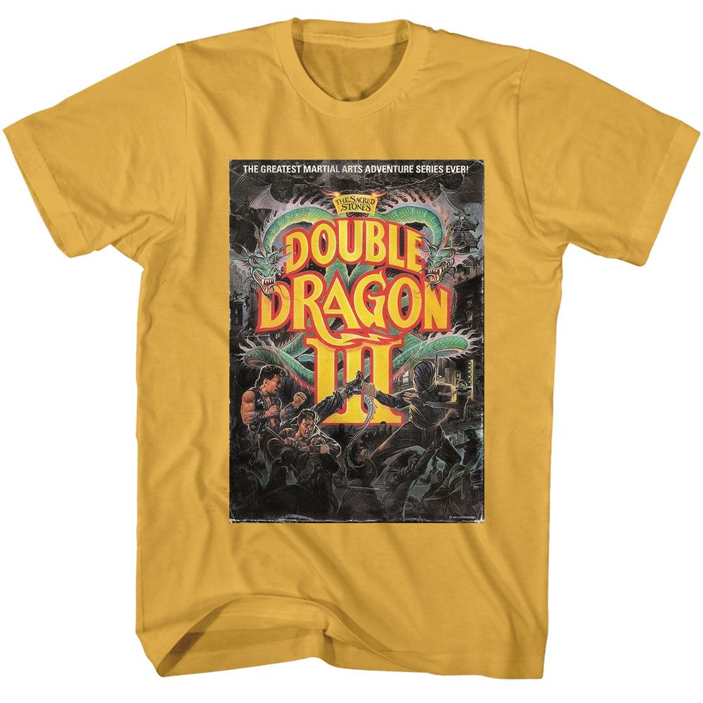 Double Dragon - DDIII - American Classics - Solid Yellow Adult Short Sleeve T-Shirt