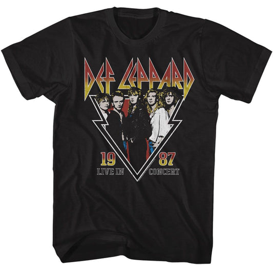 Def Leppard - 1987 Live In Concert - American Classics - Solid Black Adult Short Sleeve T-Shirt
