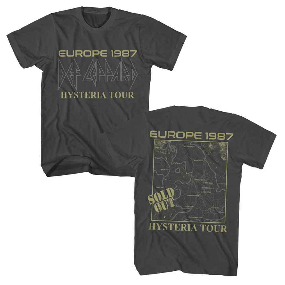 Def Leppard - Europe 1987 - American Classics - Solid Gray Adult Short Sleeve T-Shirt