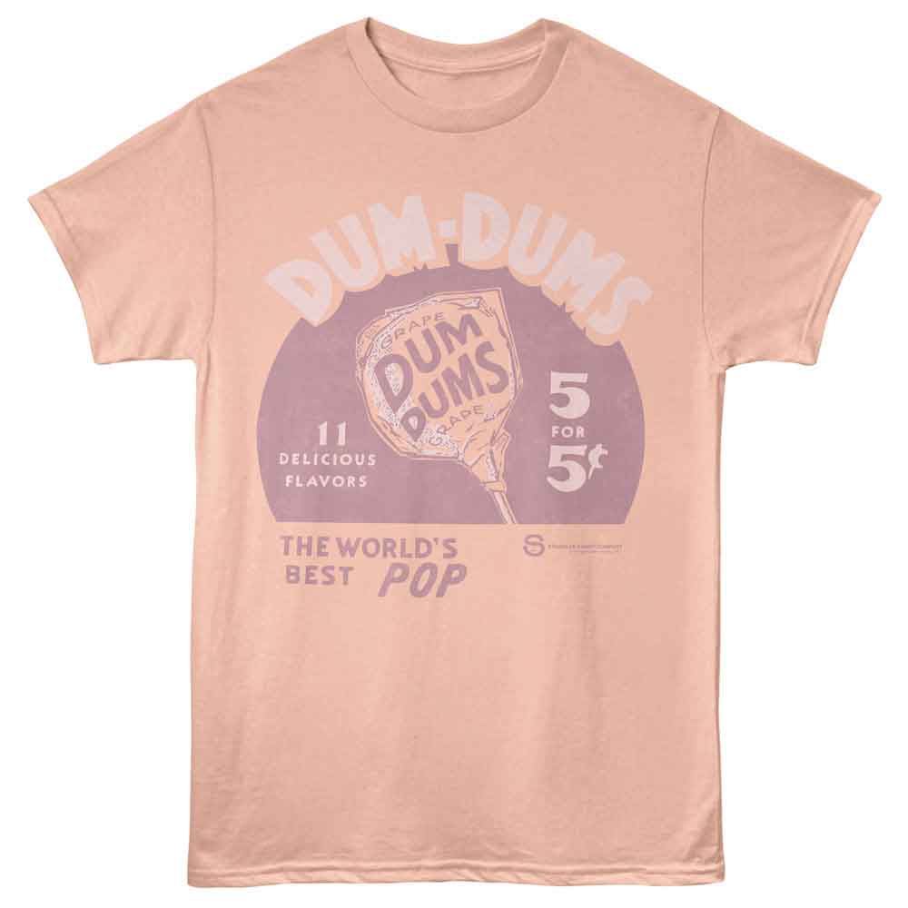 Dum Dums - Grape Pop - American Classics - Front Print Peach Adult Short Sleeve T-Shirt