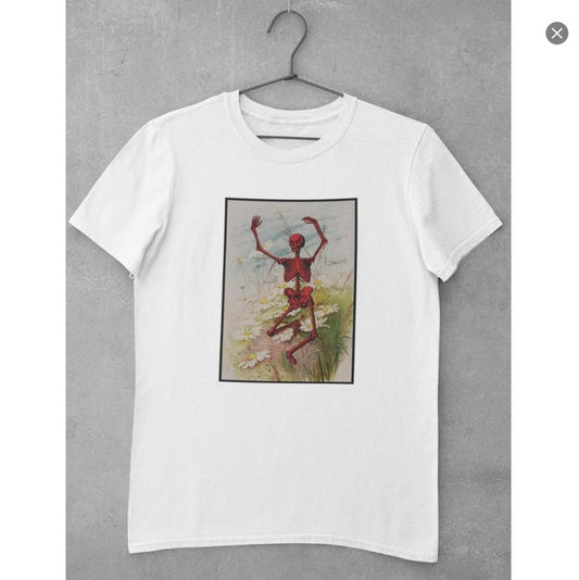 Dancing Skeleton in Sunflowers Aesthetic Tshirt ,y2k aesthetic , tumblr , vintage , 90s
