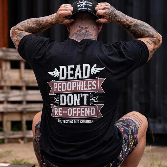 Dead P@dophiles Don't Re-Offend Printed Men's T-shirtstyle{n002}4