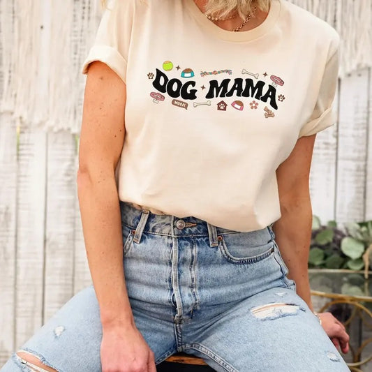 Dog Mama Shirt, Dog Mom Shirt, Dog Mom Gift T-Shirt, Funny Mom Crewneck, Dog Mom Birthday Gift, Gift For Dog Lover, Dog Mama Tee Cute
