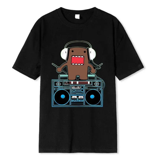 Domo Kun DJ Domo T Shirts Men Cotton Humorous T-Shirts Crewneck Tees Short