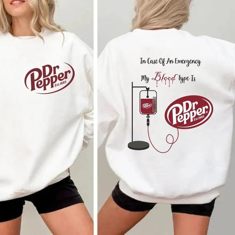 Dr. Pepper Sweatshirt, My Blood Type is Dr. Pepper Sweatshirt, Cute Dr Pepper Crewneck, Gift For Her, Soda Sweatshirt, Birthday Gift, Trendy Dr. Pepper