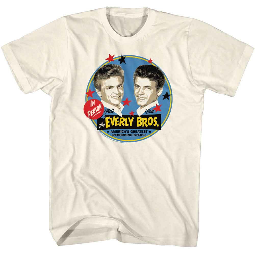Everly Brothers - Star Circles - American Classics - Natural Adult Short Sleeve T-Shirt