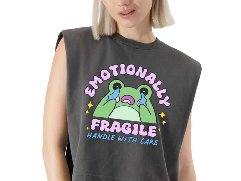 Emotionally Fragile Handle with Care Women's Vintage Inspired Crop Top