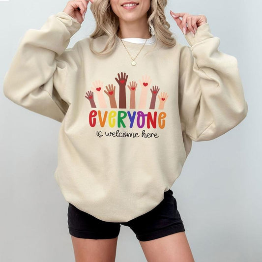 Everyone is Welcome Here Shirt for Teacher, Teacher TShirt, Inclusion and Equality, Gift For Teacher, School Shirt for Women, New Teacher Gifts, Teacher Appreciation, Teacher Life Tee