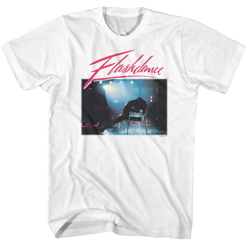 Flashdance - Chair Scene - American Classics - White Front Print Adult Short Sleeve T-Shirt