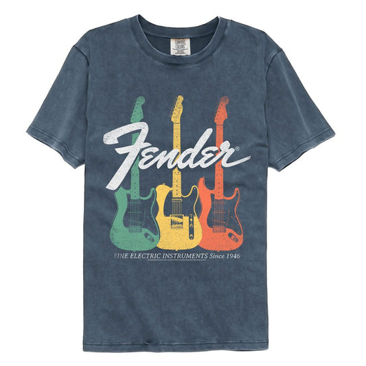 Fender - Electric Instruments - American Classics - Solid Blue Adult Short Sleeve Comfort Color T-Shirt