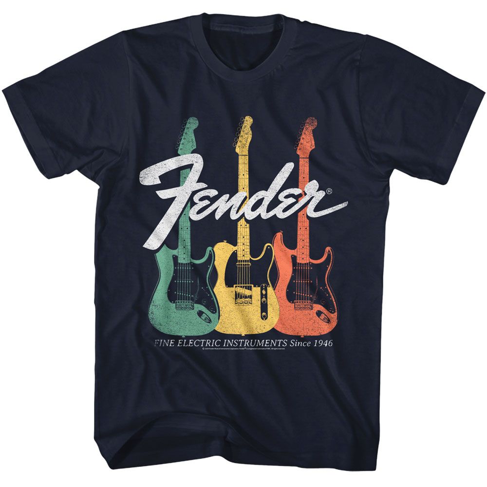 Fender - Electric Instruments - American Classics - Solid Blue Adult Short Sleeve T-Shirt