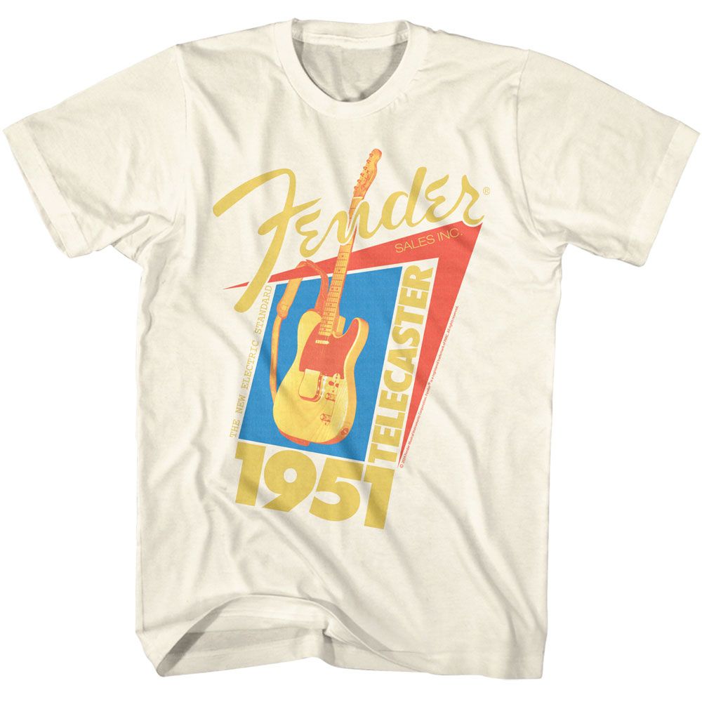 Fender - Telecaster 51 - American Classics - Solid Off-White Adult Short Sleeve T-Shirt
