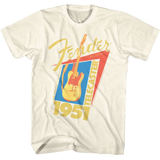 Fender - Telecaster 51 - American Classics - Solid Off-White Adult Short Sleeve T-Shirt