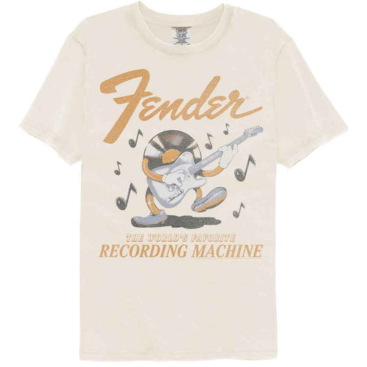 Fender - Recording Machine - American Classics - Off-White Solid Adult Short Sleeve Comfort Color T-Shirt