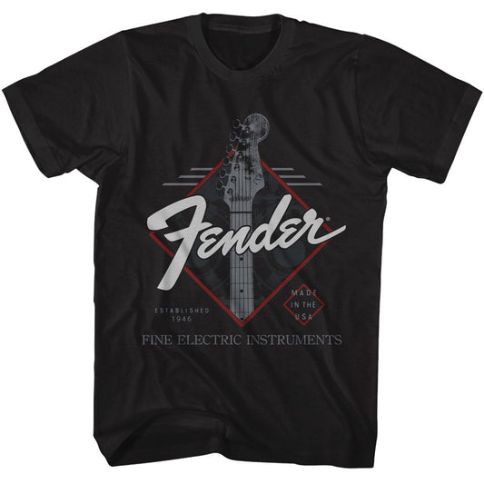 Fender - Made In The USA - American Classics - Solid Black Adult Short Sleeve T-Shirt