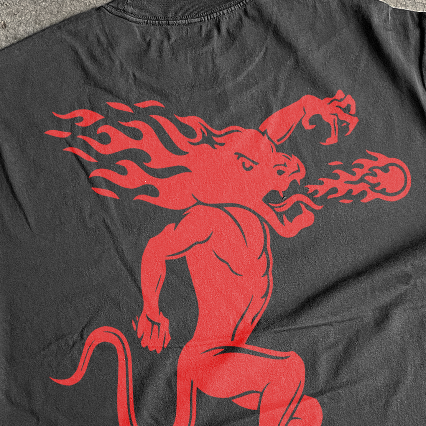 FIREBALL WHISKEY LOGO HEAVYWEIGHT BLACK T-SHIRT