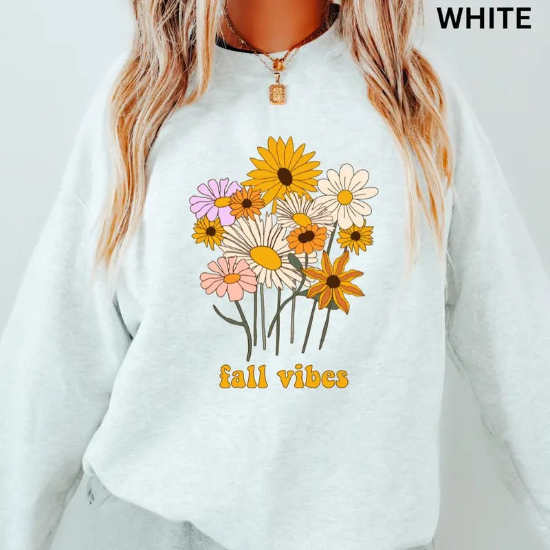 Fall Crewneck Sweatshirt, Fall Vibes #3 Crewneck, Retro Sweatshirt Graphic Oversized Halloween Graphic Crewneck, Cotton Pullover Spooky Season Sweater