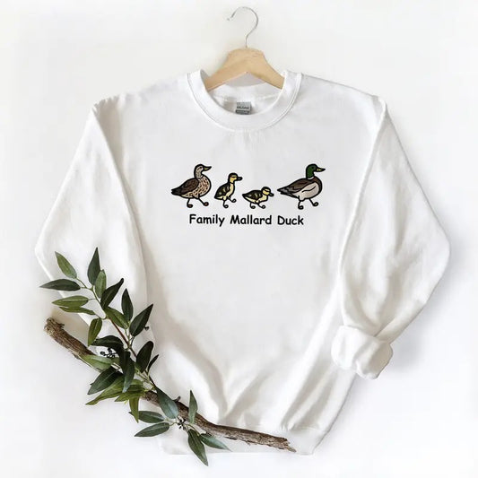 Family Mallard Duck Funny Unisex Tshirt, Pullover Sweatshirt Hoodie, Hunting Season lovers Duck, Cotton