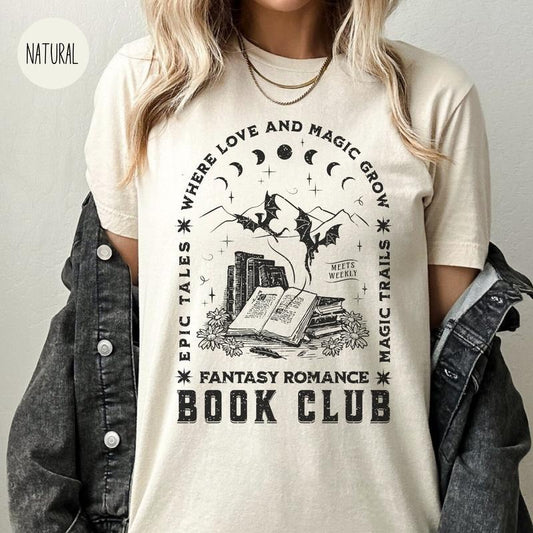 Fantasy Romance T-Shirt for Fantasy Readers Book Club Vintage Bookish Shirt for Fantasy Romance Reader Shirt for Bookish Women Bookish Gift