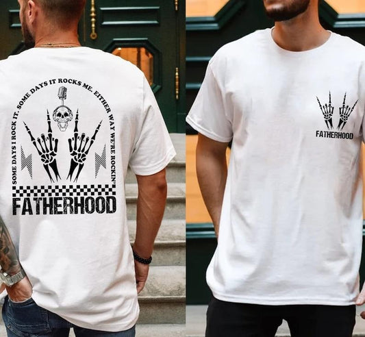 Fatherhood Some Day I Rock It T-shirt, Retro Fatherhood Shirt, Father's Day Gift, Daddy Shirt, Funny Fatherhood Rock Skeleton T-shirt  T-shirt, sweater and Hoodie 2 sides